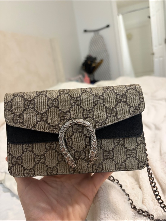 Gucci Handbags - Gucci Beige GG Supreme Crossbody with Antique Silver Chain